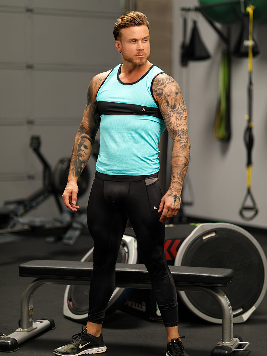 men's black sports leggings - Body Aware UK