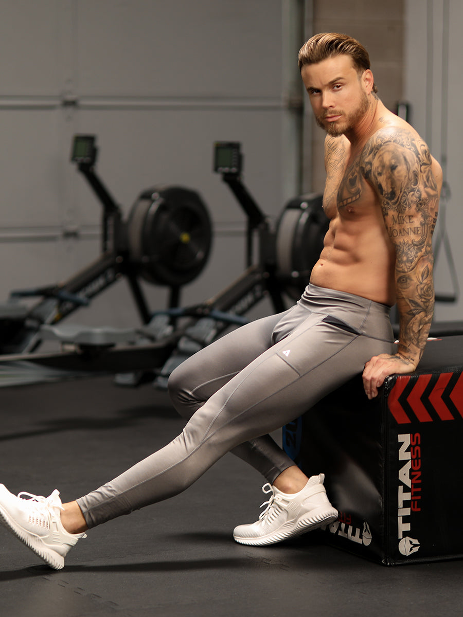 men's grey sports legging - Body Aware UK