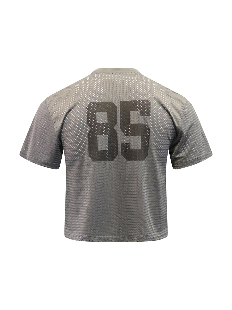 Gray sports jersey with number 85 on the back against a white background