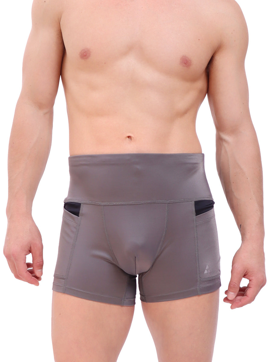 men's grey athletic mini shorts - Body Aware UK