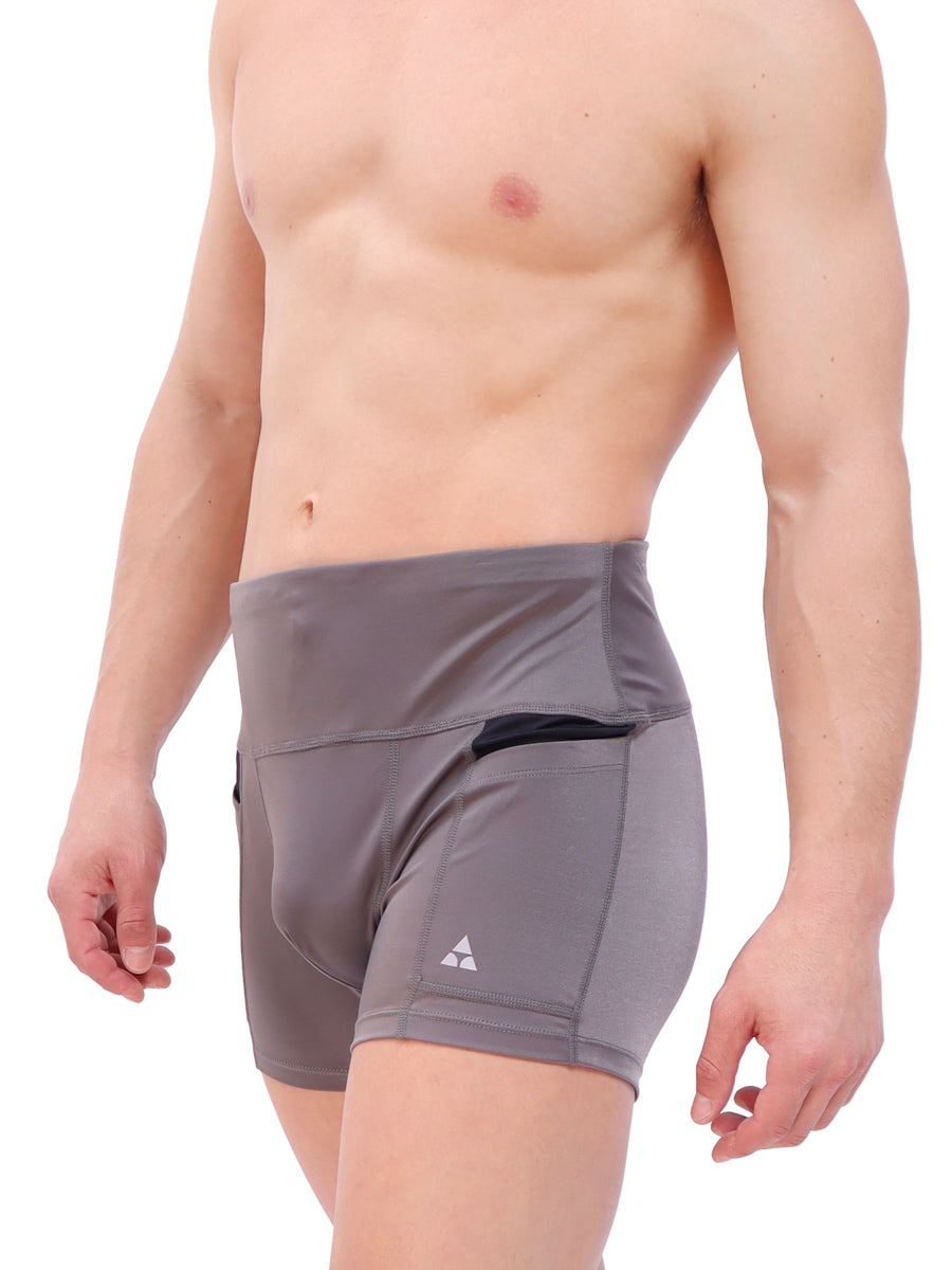 men's grey athletic mini shorts - Body Aware UK
