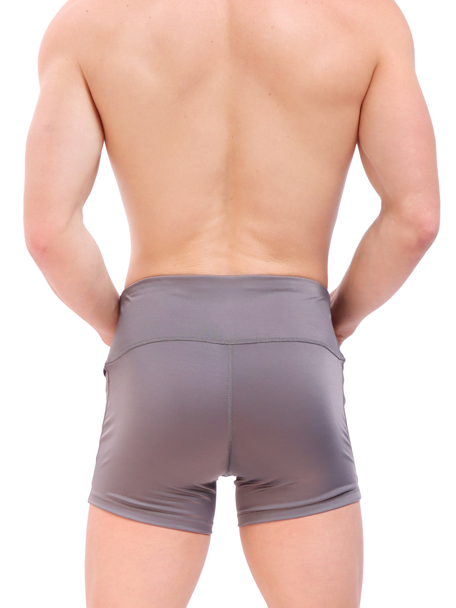 men's grey athletic mini shorts - Body Aware UK