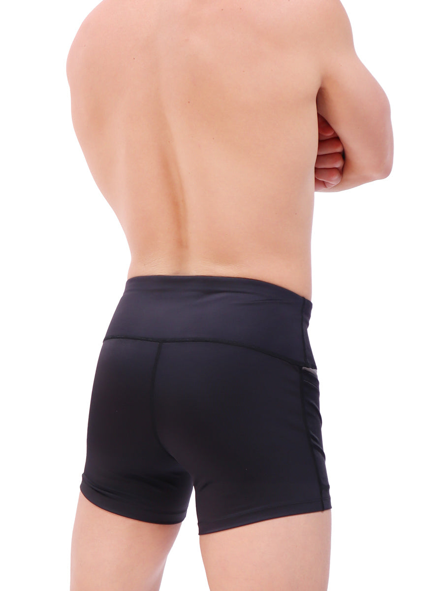 men's black athletic mini shorts - Body Aware UK