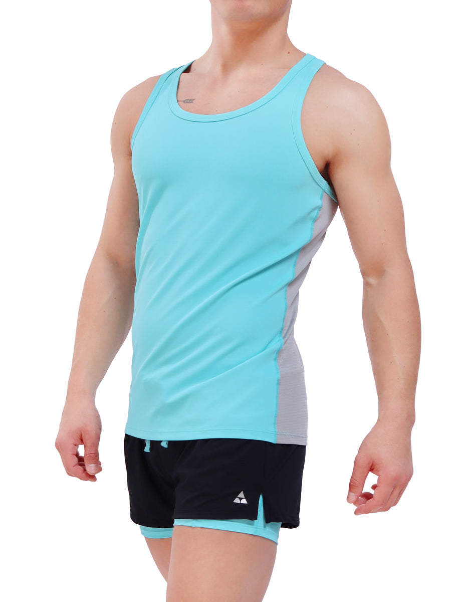 men's turquoise sports tank top - Body Aware UK