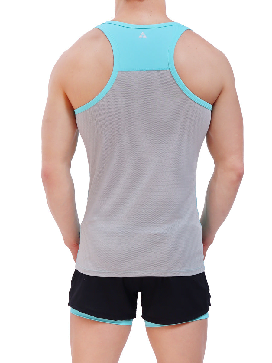 men's turquoise sports tank top - Body Aware UK