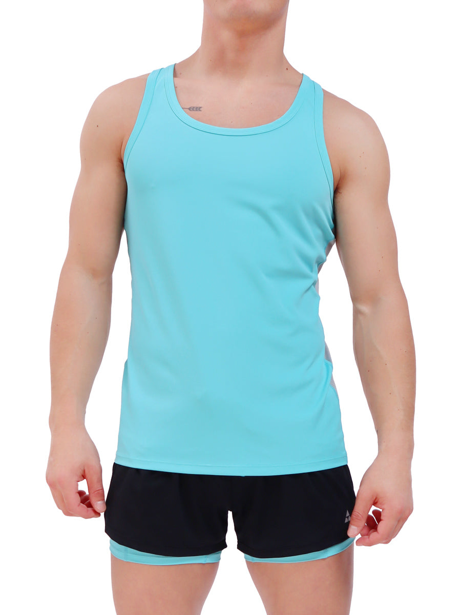 men's turquoise sports tank top - Body Aware UK