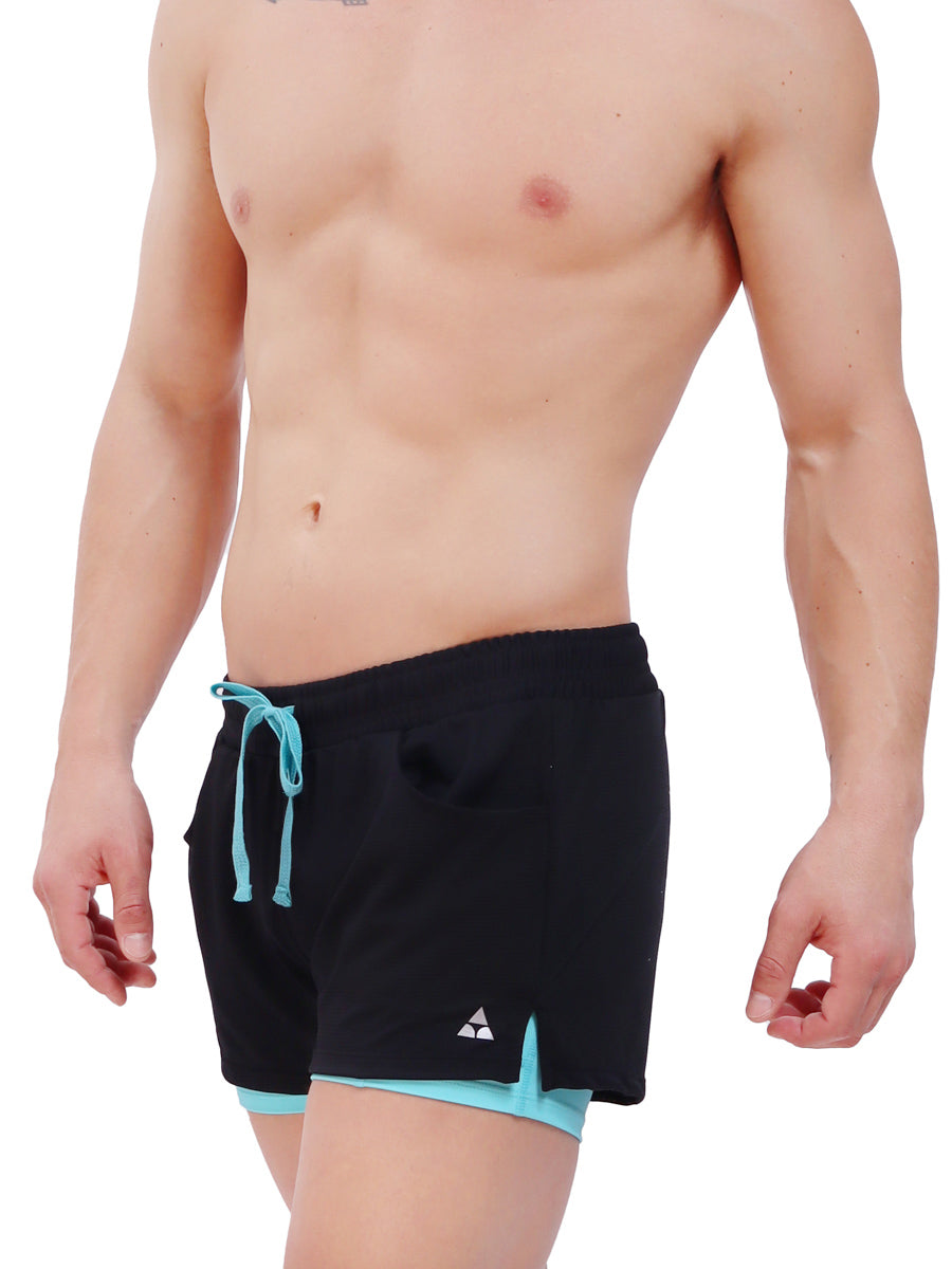 men's black sports shorts - Body Aware UK