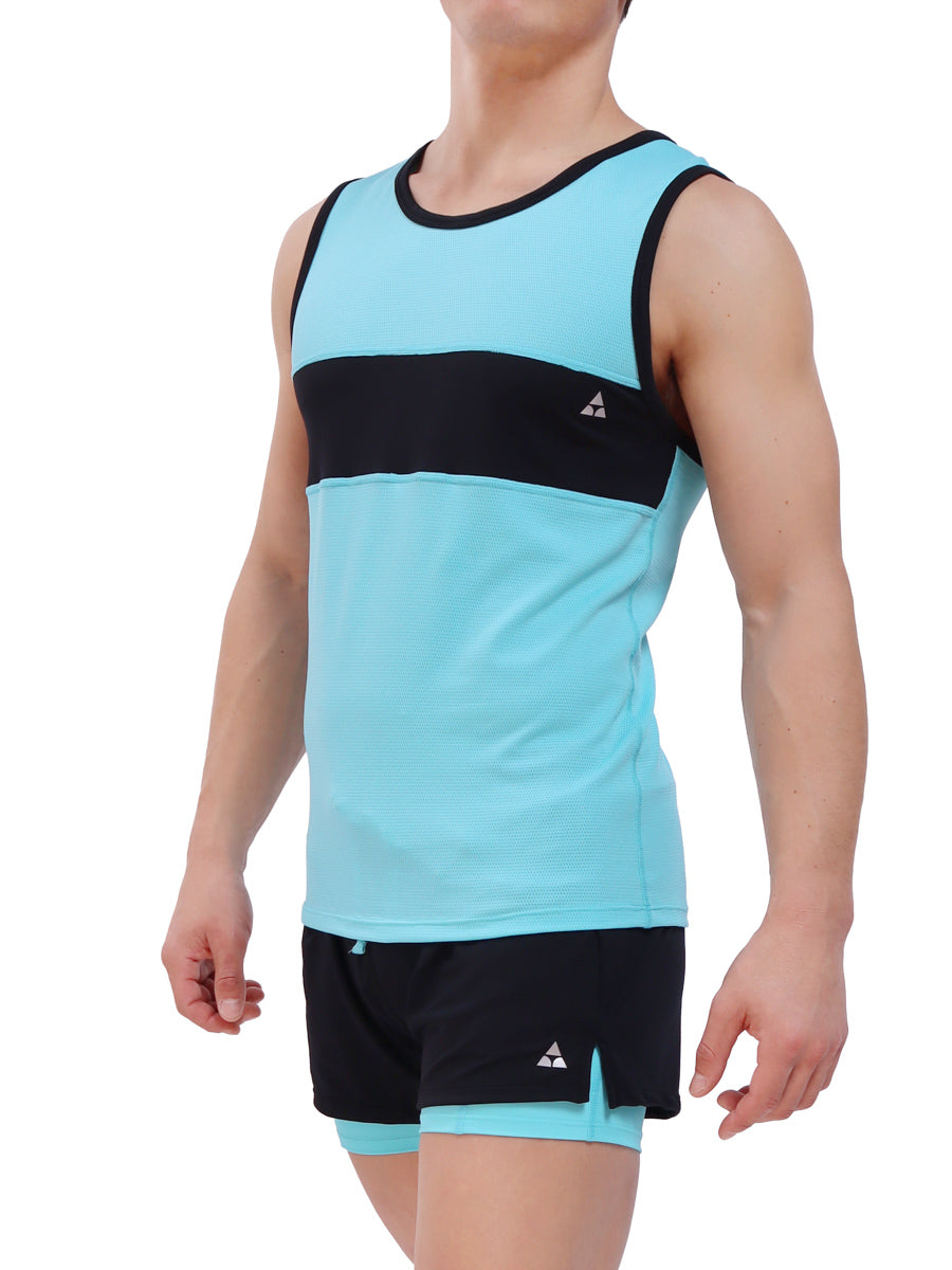 men's turquoise sports tank top - Body Aware UK