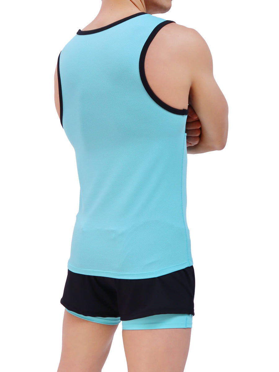 men's turquoise sports tank top - Body Aware UK