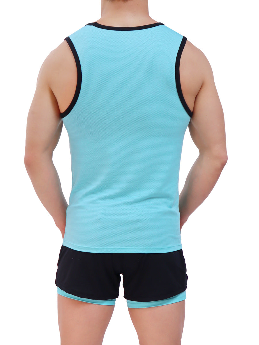 men's turquoise sports tank top - Body Aware UK