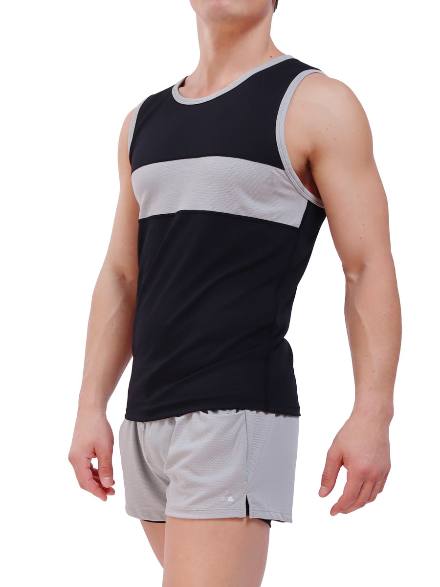 men's black sports tank top - Body Aware UK