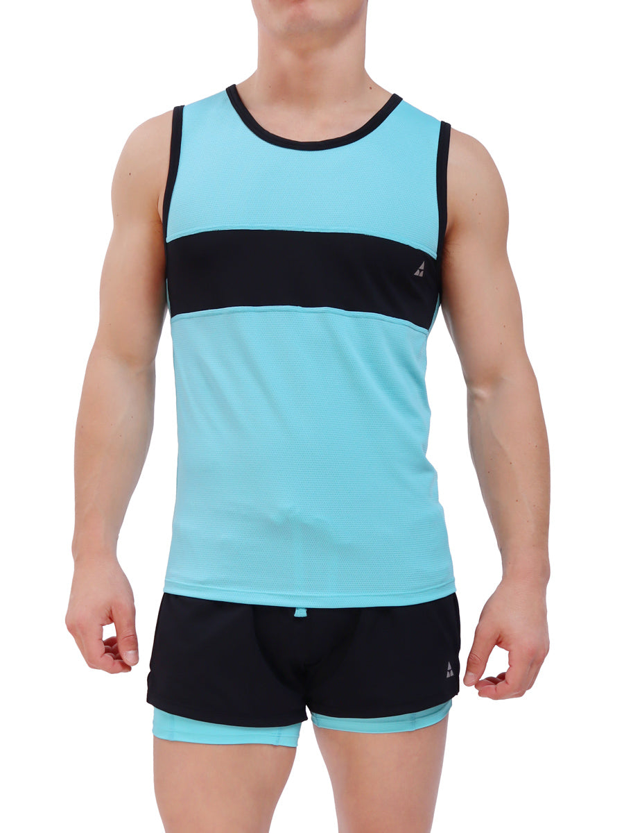 men's turquoise sports tank top - Body Aware UK