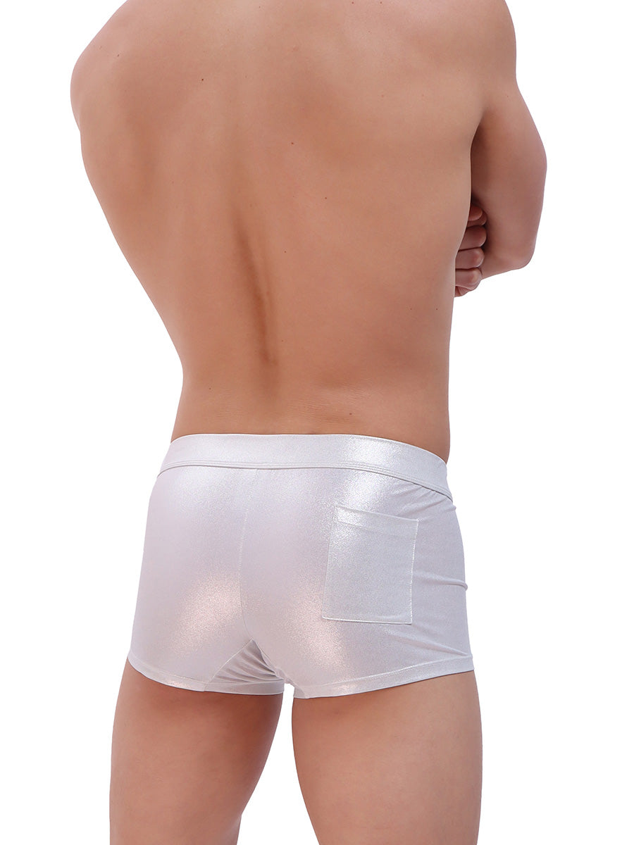 men's silver metallic shorts - Body Aware UK