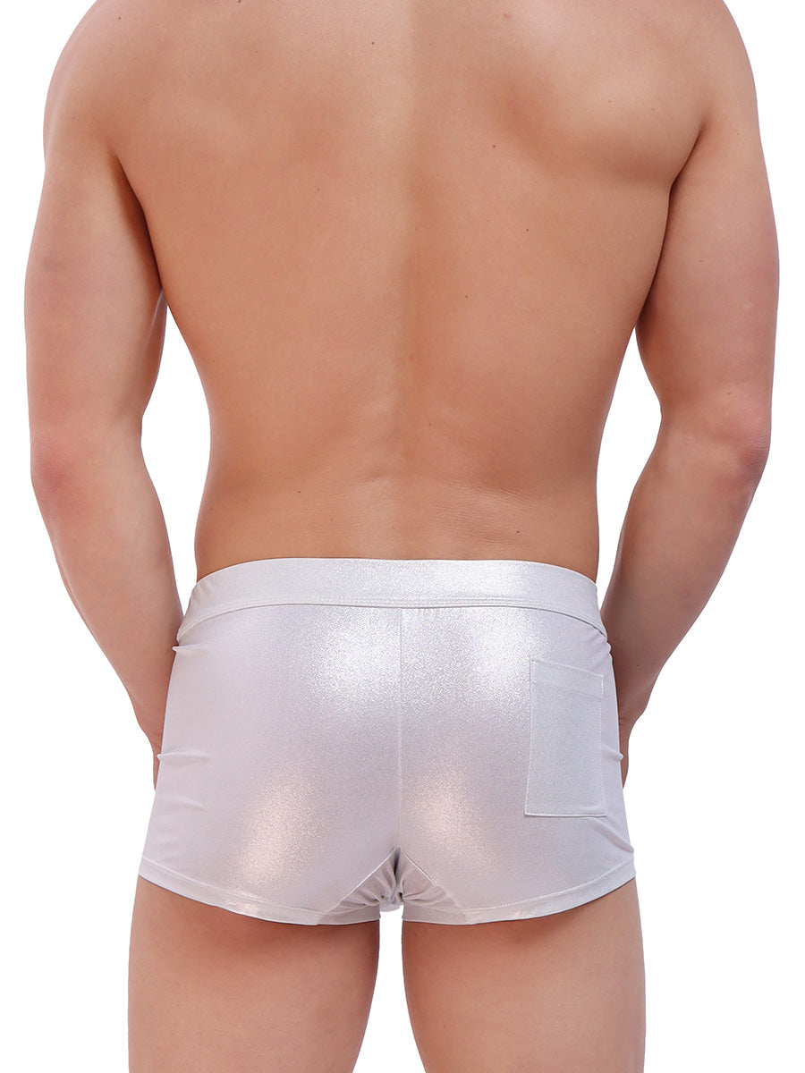 men's silver metallic shorts - Body Aware UK