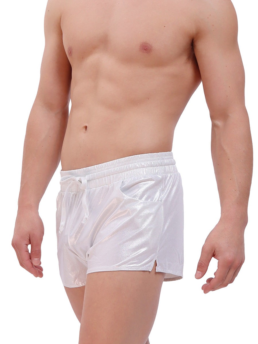 men's silver metallic shorts - Body Aware UK