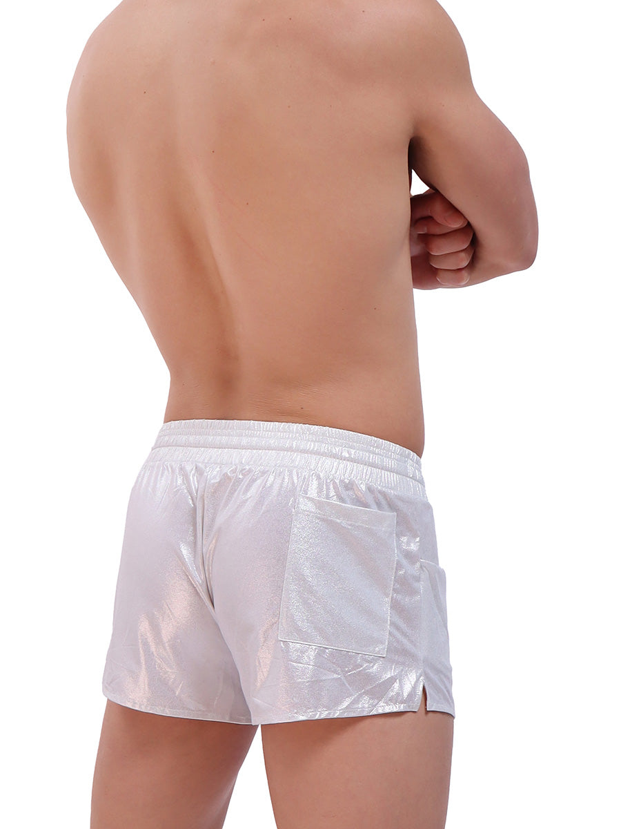 men's silver metallic shorts - Body Aware UK