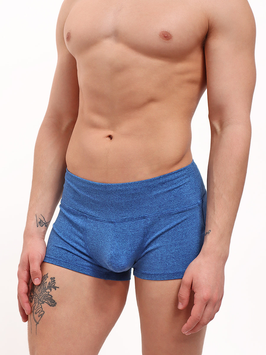 men's blue yoga shorts - Body Aware UK