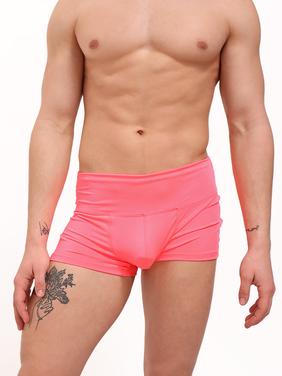 men's pink yoga shorts - Body Aware UK