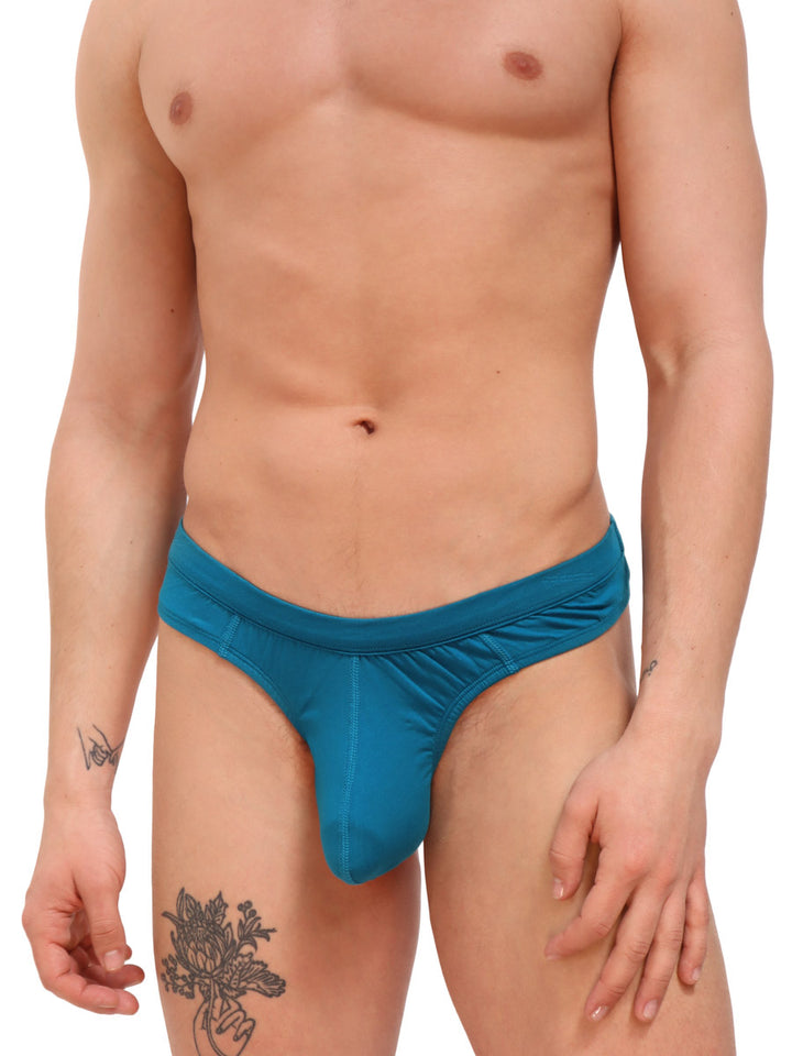 men's blue cotton thong underwear - Body Aware UK
