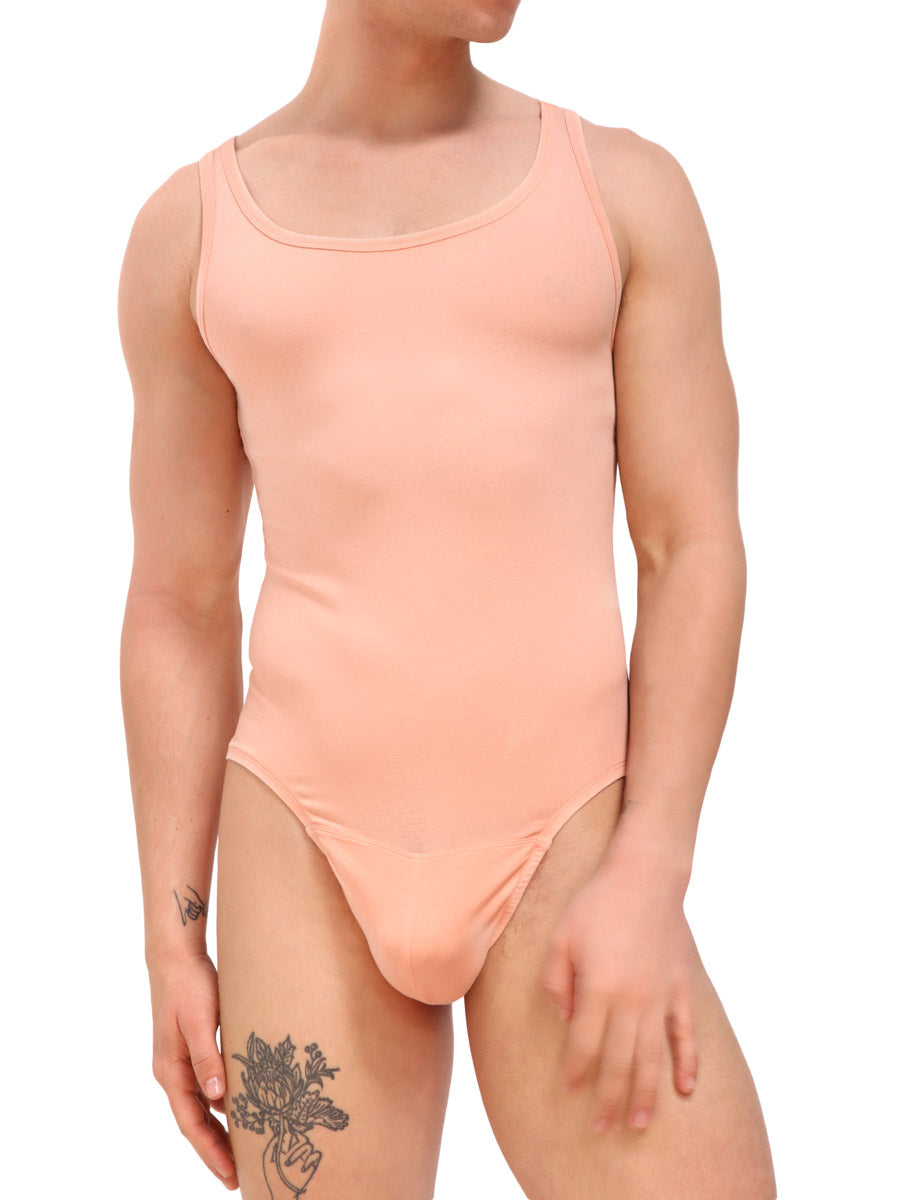 men's pink cotton bodysuit - Body Aware UK
