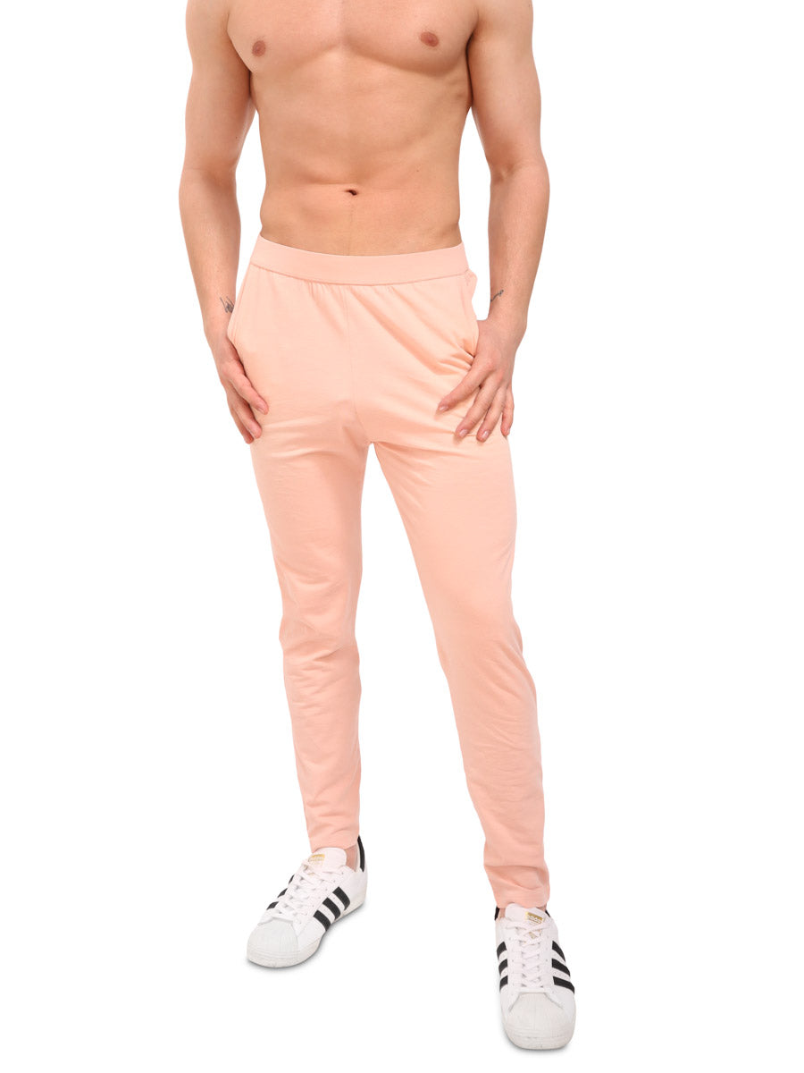 men's pink cotton lounge pants - Body Aware UK