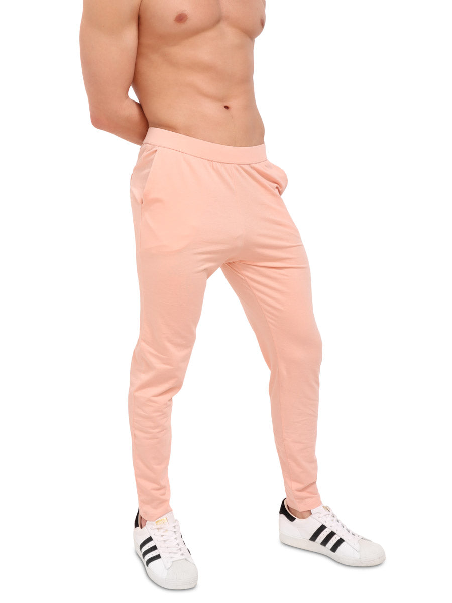 men's pink cotton lounge pants - Body Aware UK