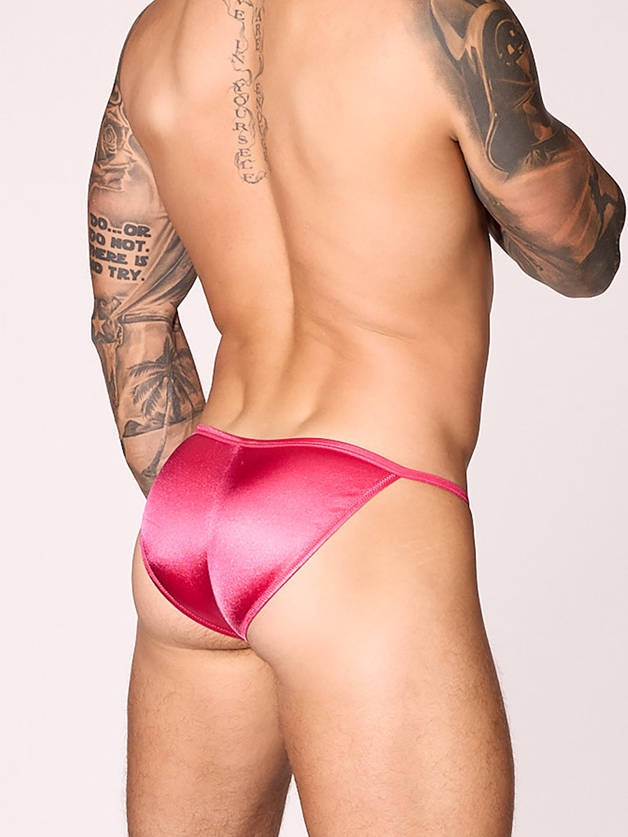 men's pink satin tanga - Body Aware UK