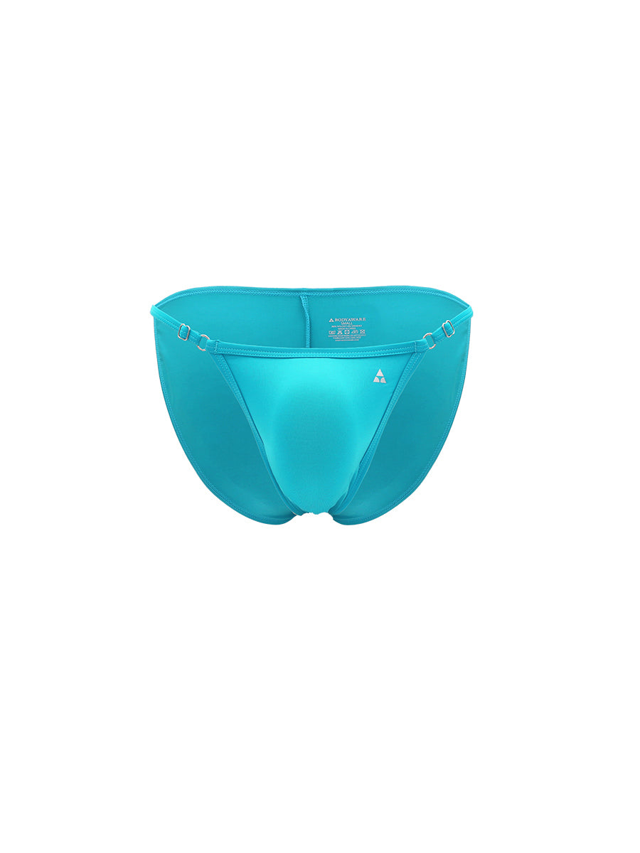 Turquoise blue men's underwear on a white background.