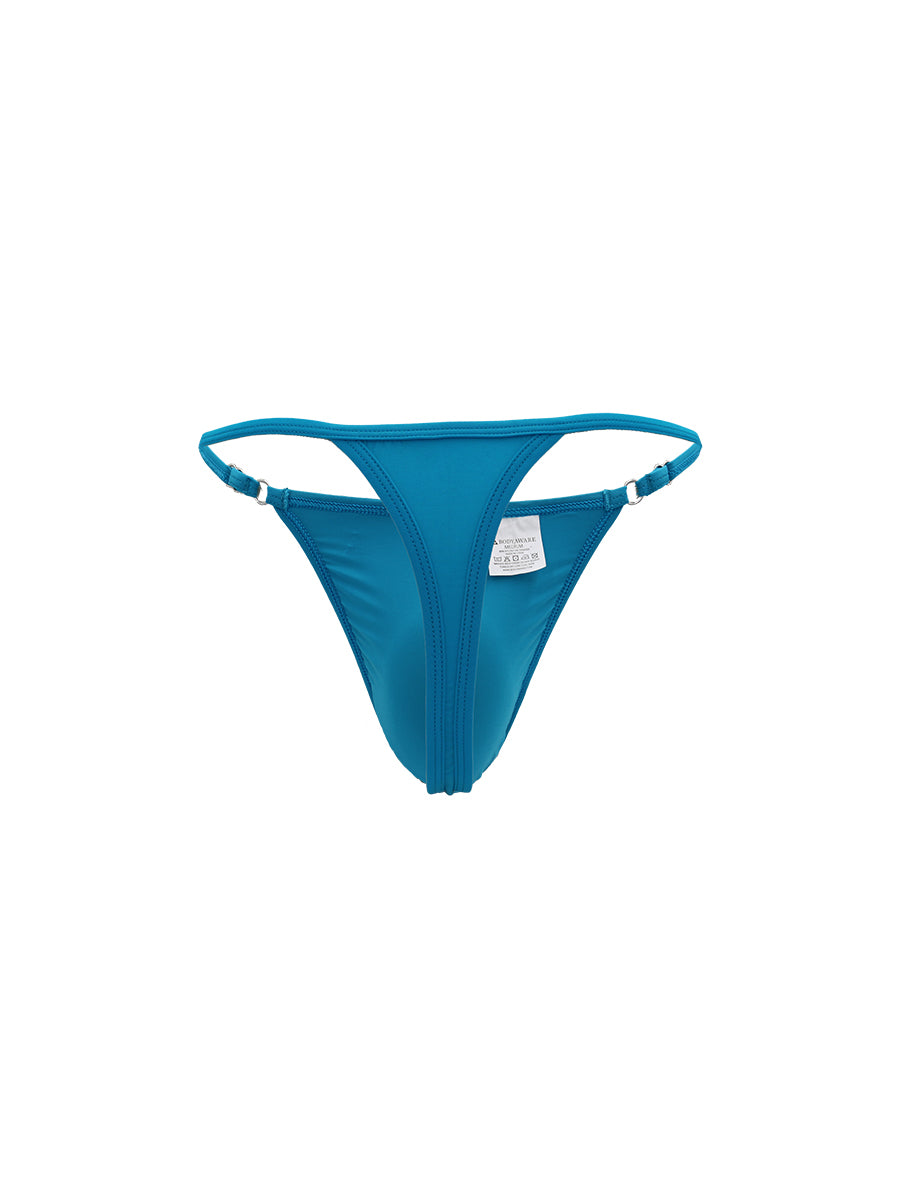 Blue men's thong on a white background