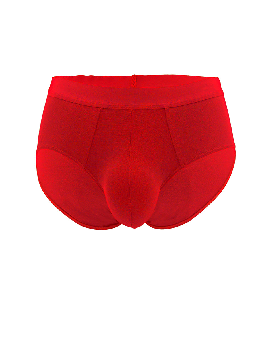 Red Body Aware men's briefs on a white background.