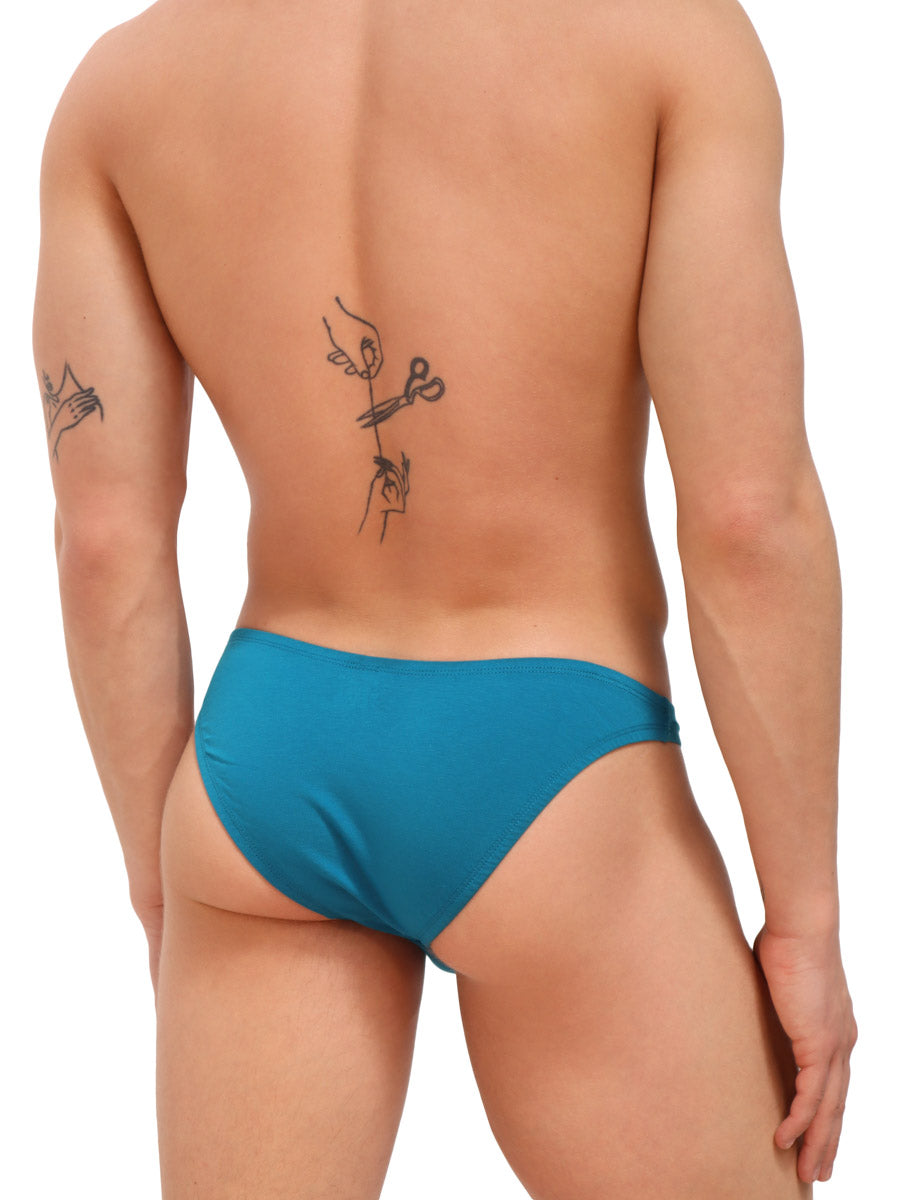 men's teal organic cotton bikini briefs - Body Aware UK