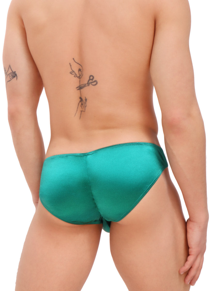 men's green satin bikini briefs - Body Aware UK