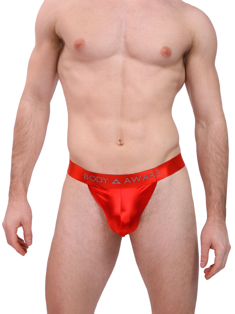 men's red satin g-string thong - Body Aware UK