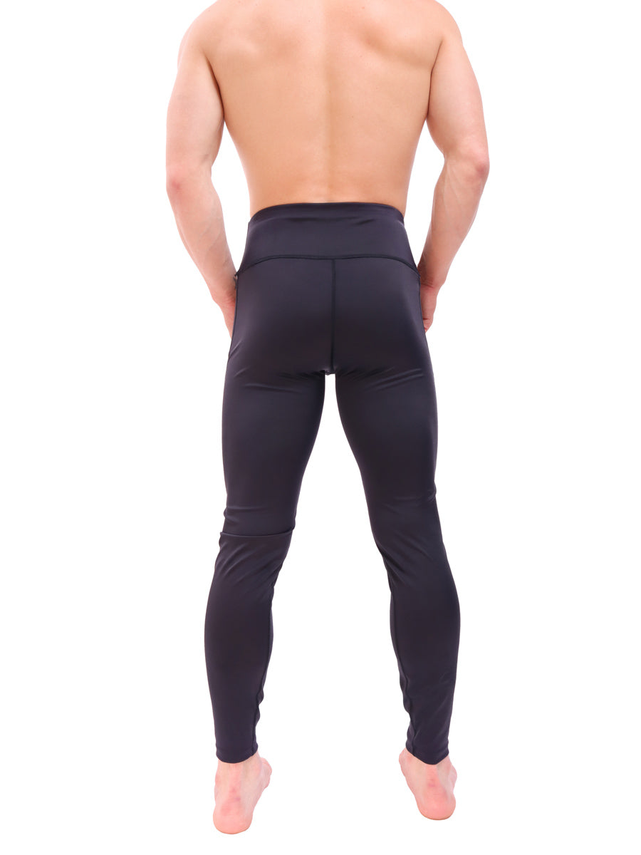 men's black athletic leggings - Body Aware UK