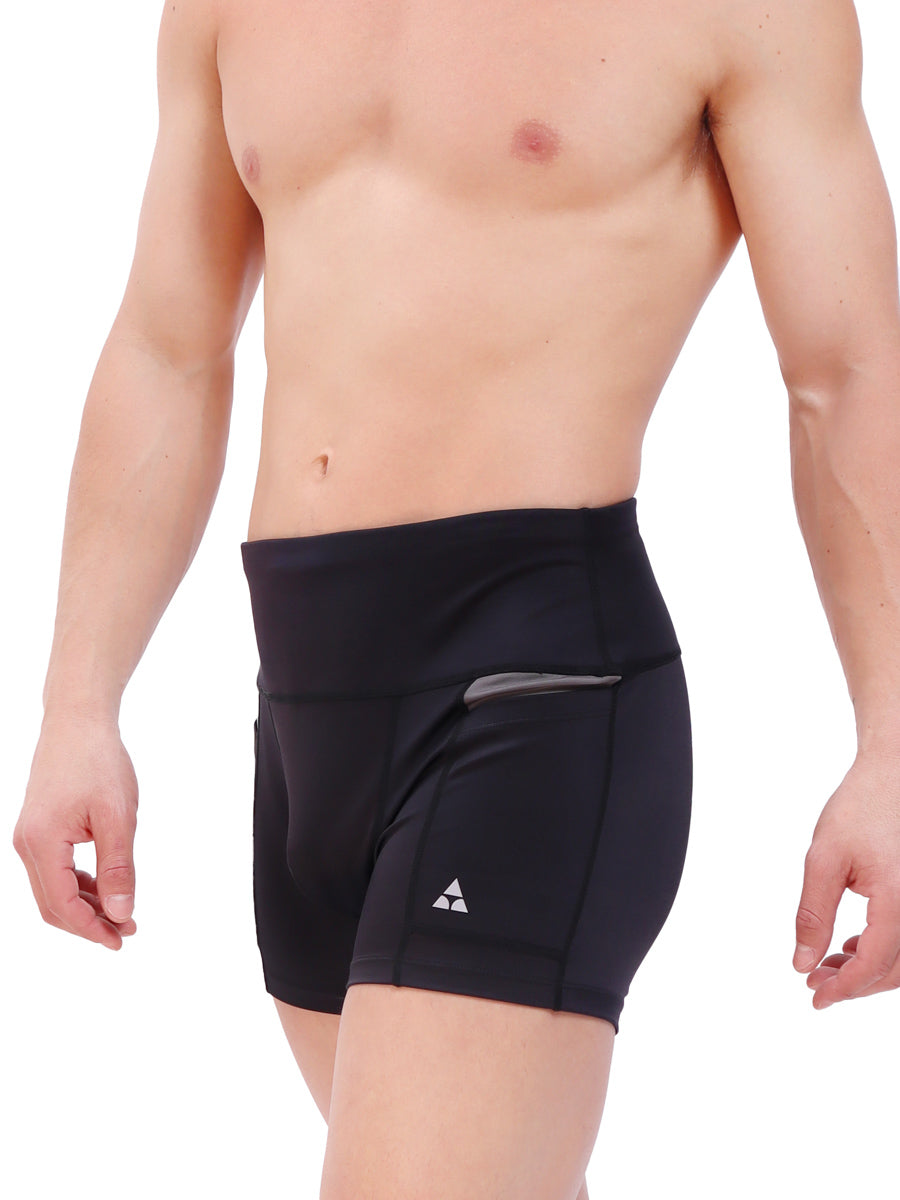 men's black athletic mini shorts - Body Aware UK