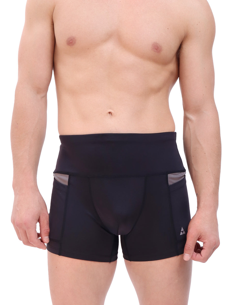 men's black athletic mini shorts - Body Aware UK