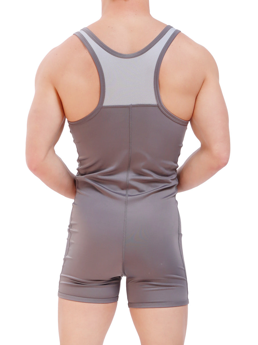 men's grey athletic unisuit - Body Aware UK