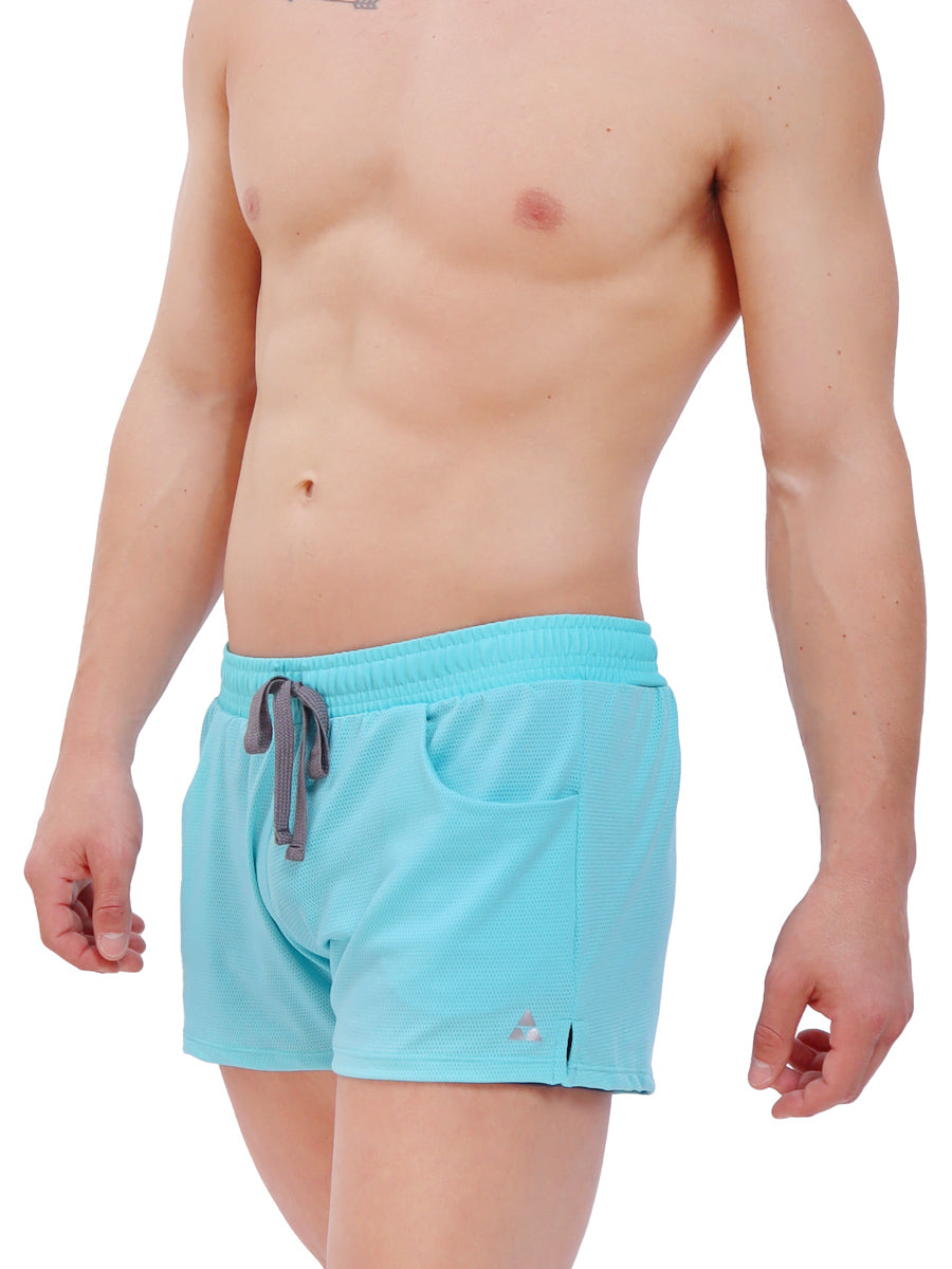 men's turquoise sports shorts - Body Aware UK