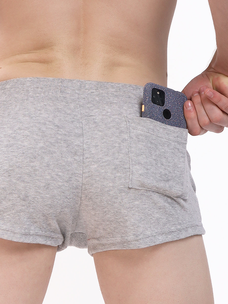men's grey terry cloth gym shorts - Body Aware UK