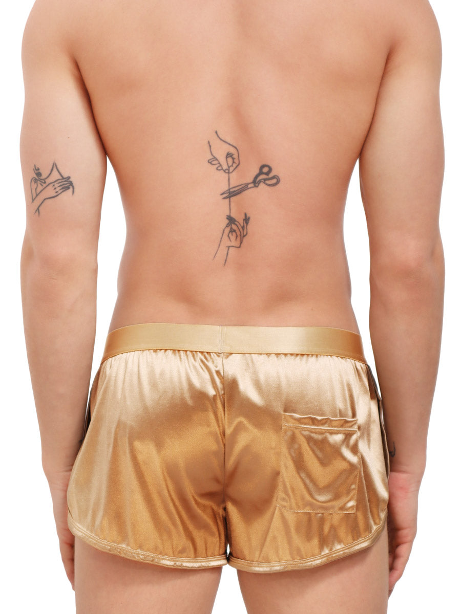 Gold store satin shorts