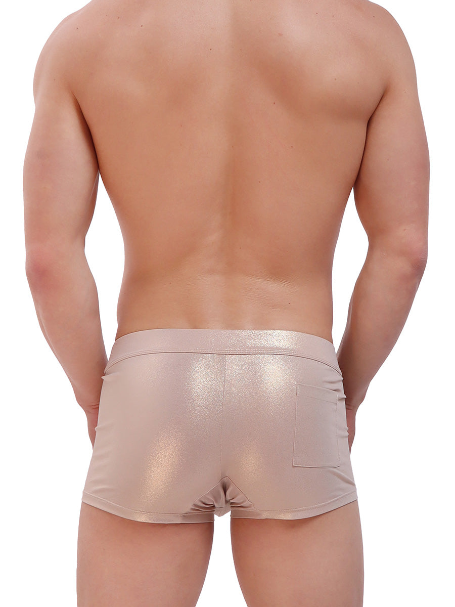 men's gold metallic shorts - Body Aware UK