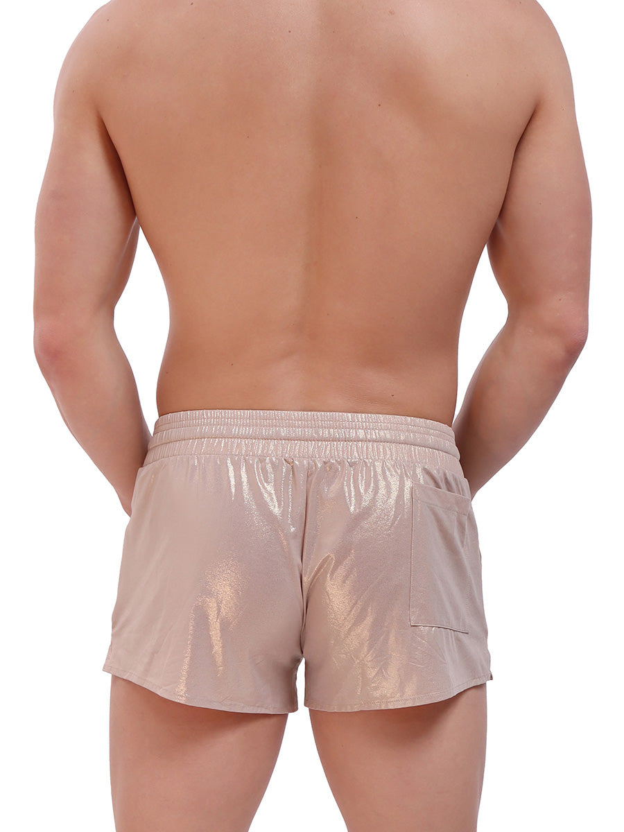 men's gold metallic shorts - Body Aware UK