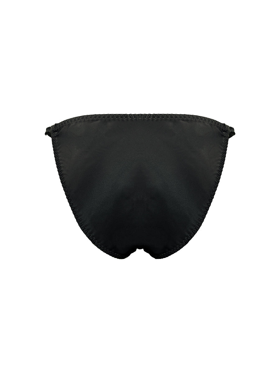 Black men's underwear brief on a white background.