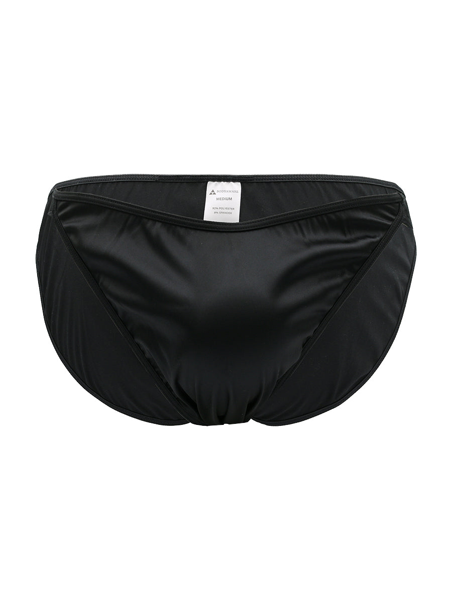 Black men's underwear on a white background.
