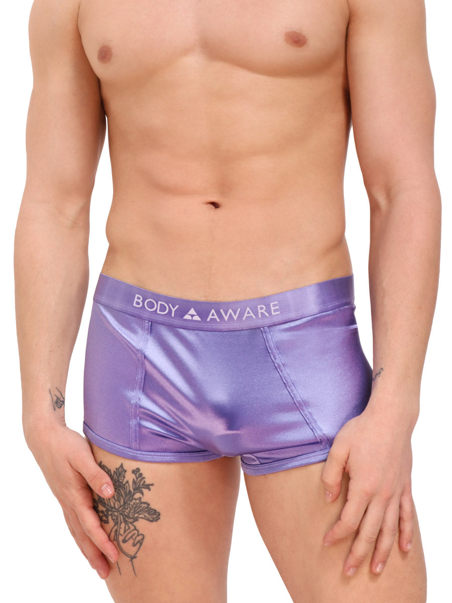 men's purple satin boxer briefs - Body Aware UK