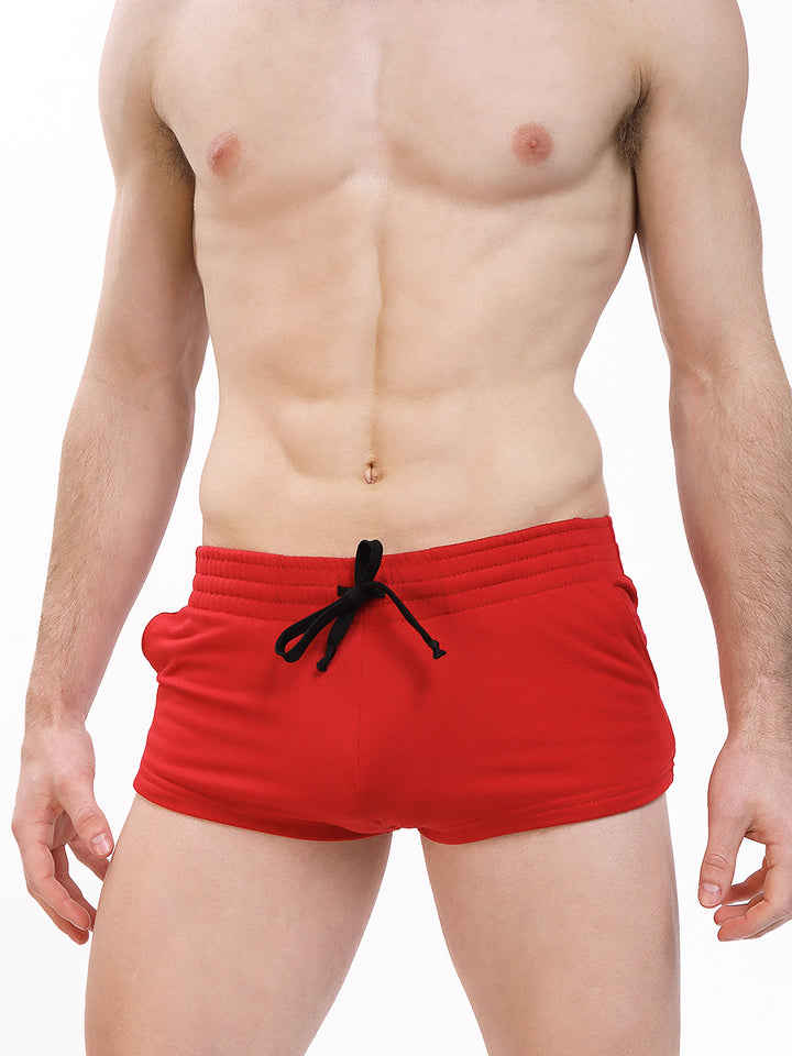 men's red rayon shorts - Body Aware UK