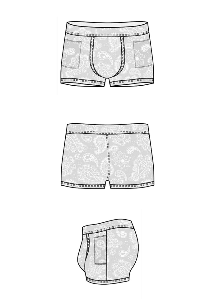 men's blue paisley shorts - Body Aware