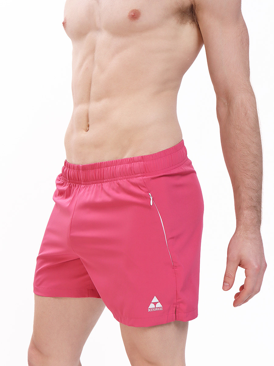 men's pink gym shorts - Body Aware UK