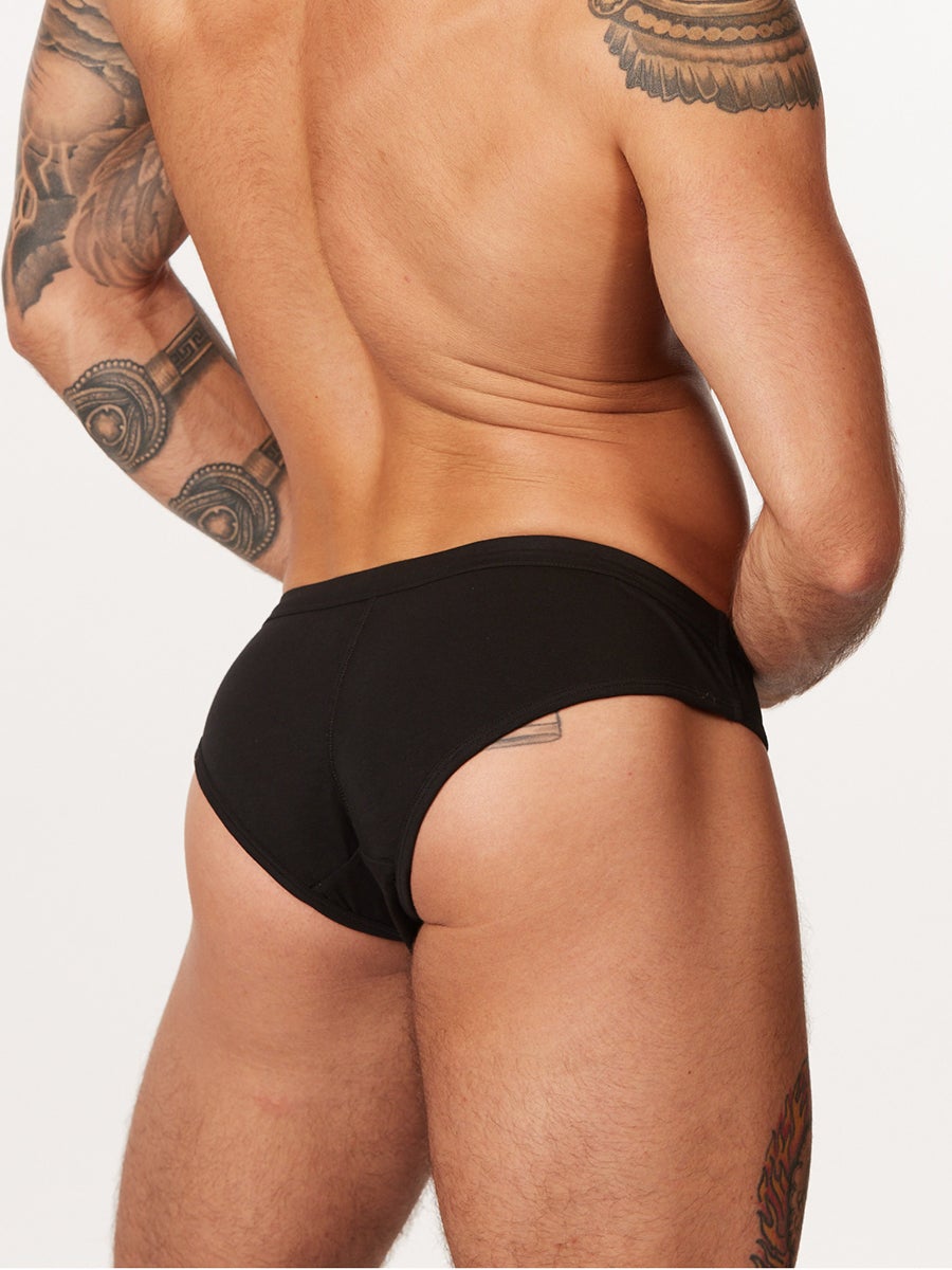 men's black cotton briefs