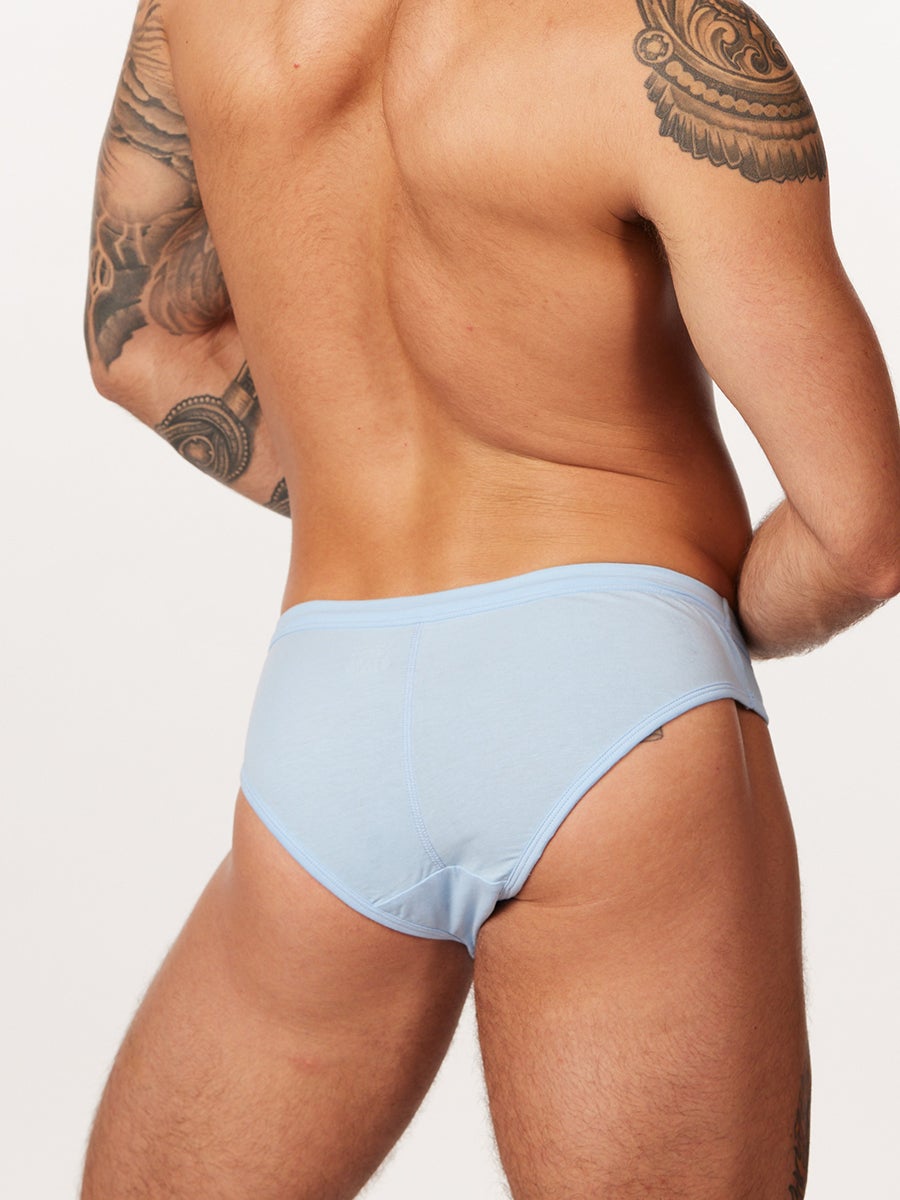 men's light blue cotton briefs